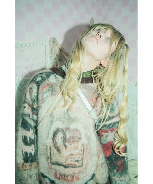 rurumu/モヘアニット/2022aw rurumu: damage mohair knit OP black - boys in the band