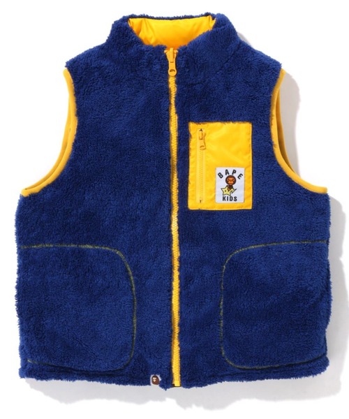 A BATHING APE（アベイシングエイプ）の「BABY MILO SPEECH BALLOON REVERSIBLE DOWN VEST K（ダウンベスト・キッズ・イエロー/ネイビー・90/140/100/120/130/110）」の5枚目の写真