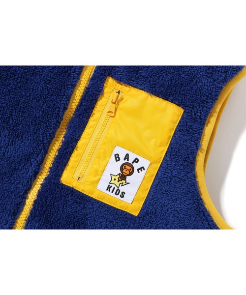 A BATHING APE（アベイシングエイプ）の「BABY MILO SPEECH BALLOON REVERSIBLE DOWN VEST K（ダウンベスト・キッズ・イエロー/ネイビー・90/140/100/120/130/110）」の7枚目の写真
