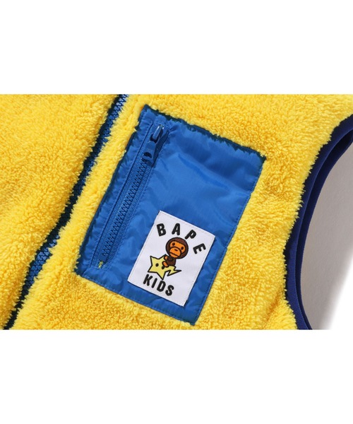 A BATHING APE（アベイシングエイプ）の「BABY MILO SPEECH BALLOON REVERSIBLE DOWN VEST K（ダウンベスト・キッズ・イエロー/ネイビー・90/140/100/120/130/110）」の8枚目の写真
