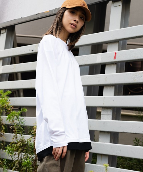 Blue Standard （ブルースタンダード）の「【BLUE STANDARD/ブルースタンダード】ZEROSTAIN ゼロステイン 汗染みの目立ちにくいTシャツ UVカット　撥水性　ビッグシルエット　フェイクレイヤードロンT（Tシャツ/カットソー・メンズ・ホワイト/ブラック/ベージュ/オリーブ/ブルー/ダークブルー・MEDIUM/LARGE/X-LARGE）」の10枚目の写真