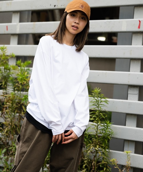 Blue Standard （ブルースタンダード）の「【BLUE STANDARD/ブルースタンダード】ZEROSTAIN ゼロステイン 汗染みの目立ちにくいTシャツ UVカット　撥水性　ビッグシルエット　フェイクレイヤードロンT（Tシャツ/カットソー・メンズ・ホワイト/ブラック/ベージュ/オリーブ/ブルー/ダークブルー・MEDIUM/LARGE/X-LARGE）」の8枚目の写真