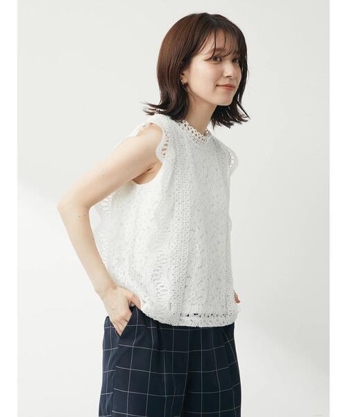 Petit fleur(プチフルール)の「・Petit Fleur 総レースノースリプルオーバー(シャツ/ブラウス・レディース・ブラック/オフホワイト/ブルー/アイボリー・FREE)」の6枚目の写真