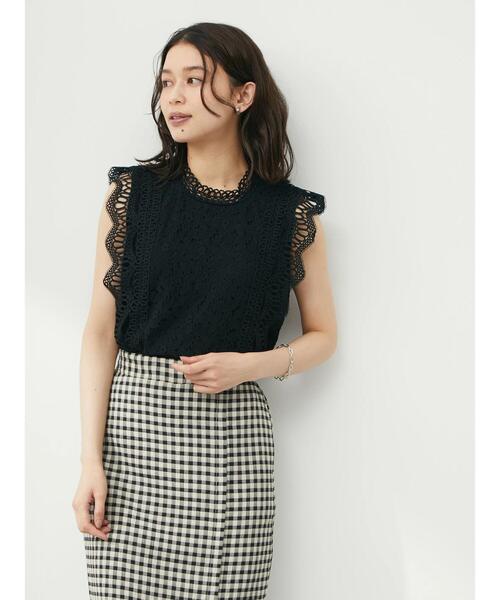 Petit fleur(プチフルール)の「・Petit Fleur 総レースノースリプルオーバー(シャツ/ブラウス・レディース・ブラック/オフホワイト/ブルー/アイボリー・FREE)」の7枚目の写真