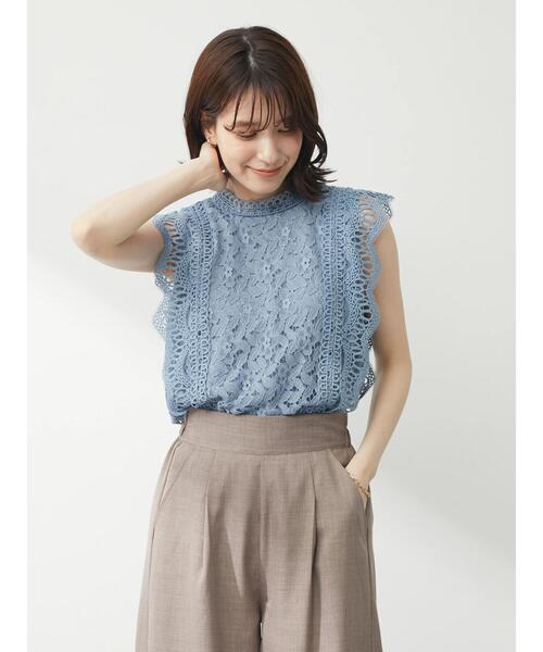 Petit fleur(プチフルール)の「・Petit Fleur 総レースノースリプルオーバー(シャツ/ブラウス・レディース・ブラック/オフホワイト/ブルー/アイボリー・FREE)」の8枚目の写真