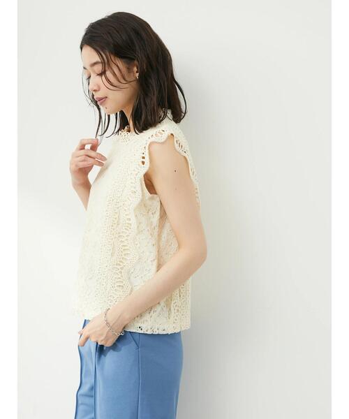 Petit fleur(プチフルール)の「・Petit Fleur 総レースノースリプルオーバー(シャツ/ブラウス・レディース・ブラック/オフホワイト/ブルー/アイボリー・FREE)」の13枚目の写真