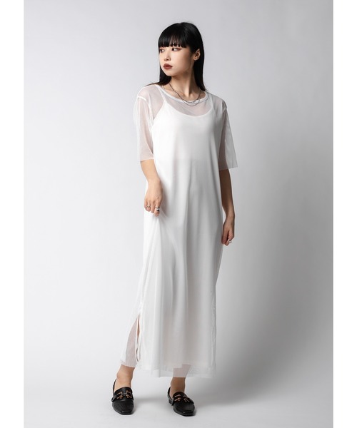 Adoon plain(アドーンプレーン)の「【インナー付き】メッシュワンピース(ワンピース・レディース・ホワイト/ブラック・MEDIUM/LARGE)」の17枚目の写真