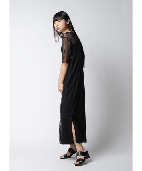 Adoon plain(アドーンプレーン)の「【インナー付き】メッシュワンピース(ワンピース・レディース・ホワイト/ブラック・MEDIUM/LARGE)」の5枚目の写真