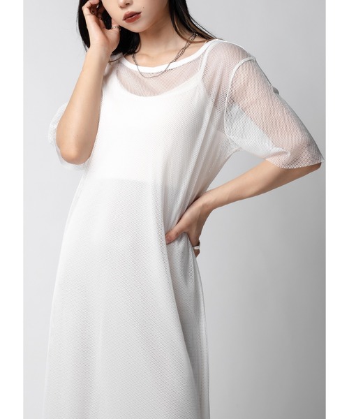 Adoon plain(アドーンプレーン)の「【インナー付き】メッシュワンピース(ワンピース・レディース・ホワイト/ブラック・MEDIUM/LARGE)」の13枚目の写真
