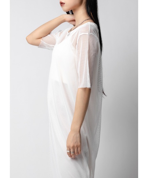Adoon plain(アドーンプレーン)の「【インナー付き】メッシュワンピース(ワンピース・レディース・ホワイト/ブラック・MEDIUM/LARGE)」の14枚目の写真