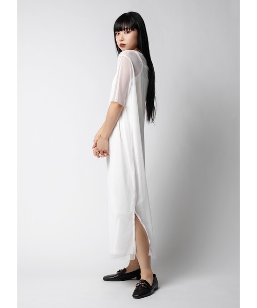 Adoon plain(アドーンプレーン)の「【インナー付き】メッシュワンピース(ワンピース・レディース・ホワイト/ブラック・MEDIUM/LARGE)」の18枚目の写真