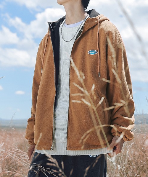 HOOK（フック）の「【HOOK】リバーシブル2WAY薄手ボアジャケット（マウンテンパーカー・メンズ・ホワイト/グレー/ブラック・XL/XXL/L/M）」の12枚目の写真