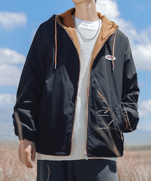 HOOK（フック）の「【HOOK】リバーシブル2WAY薄手ボアジャケット（マウンテンパーカー・メンズ・ホワイト/グレー/ブラック・XL/XXL/L/M）」の17枚目の写真