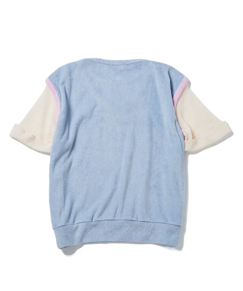 bonjour records（ボンジュールレコーズ）の「【WHYNOTUS/ワイノットアス】towel fishnet top タオルフィッシュネットトップカットソー（Tシャツ/カットソー・レディース・レッド/ブルー・S/M）」の8枚目の写真