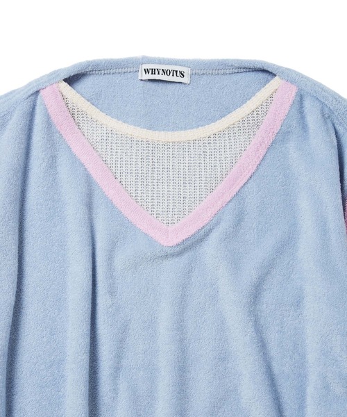 bonjour records（ボンジュールレコーズ）の「【WHYNOTUS/ワイノットアス】towel fishnet top タオルフィッシュネットトップカットソー（Tシャツ/カットソー・レディース・レッド/ブルー・S/M）」の10枚目の写真