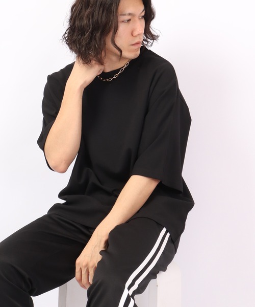 Bling Leads(ブリングリーズ)の「Bling Leads 半袖 梨地クルーネックTee(Tシャツ/カットソー・メンズ・ホワイト/ライトグレー/ブラック/チャコール/グレイッシュベージュ・M/L)」の4枚目の写真