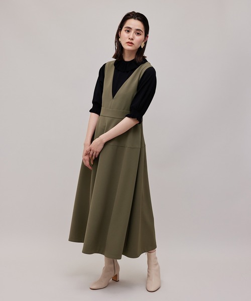 ROPE'（ロペ）の「ウール調ツイルジャンパースカート（ワンピース・レディース・ブラック/カーキ・38/36）」の17枚目の写真