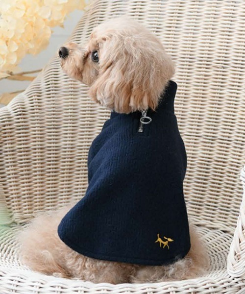 ROPE' PICNIC(ロペピクニック)の「ROPE' PICNIC/ハーフジップニット(ペットウェア・レディース・ネイビー/グリーン・2L/S/M/2M/L/2XS/XS)」の1枚目の写真