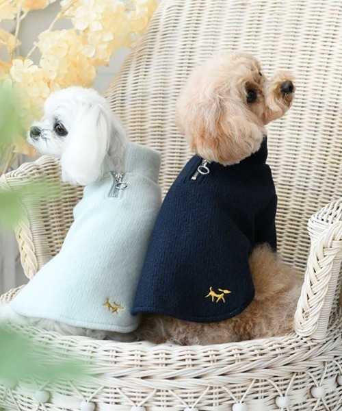 ROPE' PICNIC(ロペピクニック)の「ROPE' PICNIC/ハーフジップニット(ペットウェア・レディース・ネイビー/グリーン・2L/S/M/2M/L/2XS/XS)」の3枚目の写真