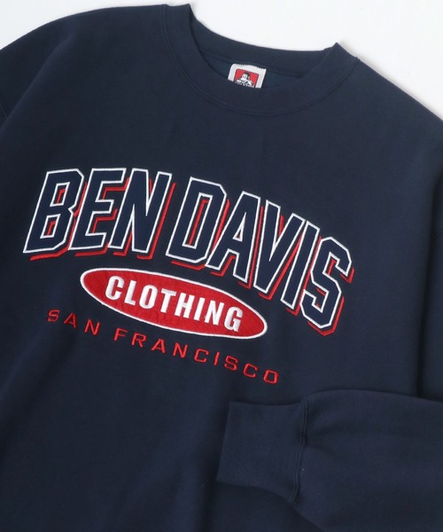 BEN DAVIS（ベンデイビス）の「BEN DAVIS/ベンデイビス ビッグシルエット ヘビーウェイト 裏起毛 アスレチックロゴ ワッペン刺繍 スウェット トレーナー（スウェット・メンズ・ダークグリーン/ブルーグリーン/オートミール/ネイビー・XL/L/M）」の3枚目の写真