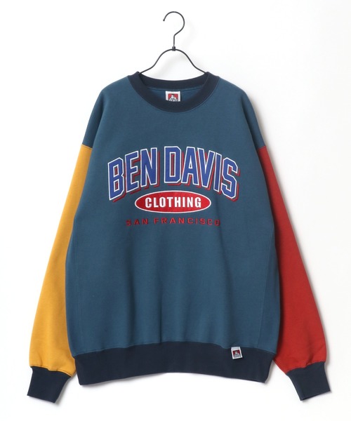 BEN DAVIS（ベンデイビス）の「BEN DAVIS/ベンデイビス ビッグシルエット ヘビーウェイト 裏起毛 アスレチックロゴ ワッペン刺繍 スウェット トレーナー（スウェット・メンズ・ダークグリーン/ブルーグリーン/オートミール/ネイビー・XL/L/M）」の10枚目の写真