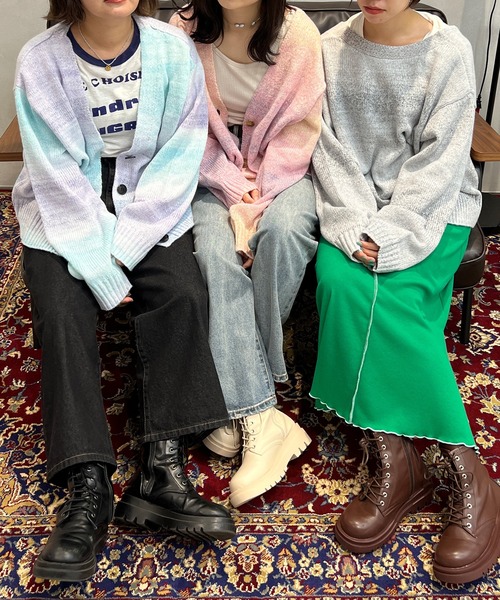 kutir(クティール)の「【2way◎】グラデニットカーディガン(カーディガン/ボレロ・レディース・ブラック/ピンク/オレンジ/ブルー・FREE)」の5枚目の写真