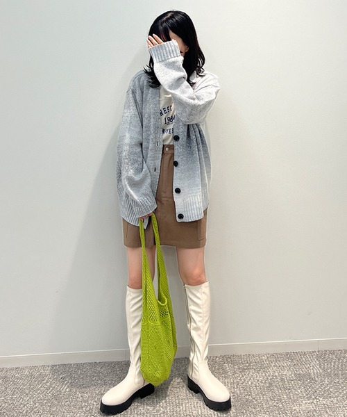 kutir(クティール)の「【2way◎】グラデニットカーディガン(カーディガン/ボレロ・レディース・ブラック/ピンク/オレンジ/ブルー・FREE)」の7枚目の写真