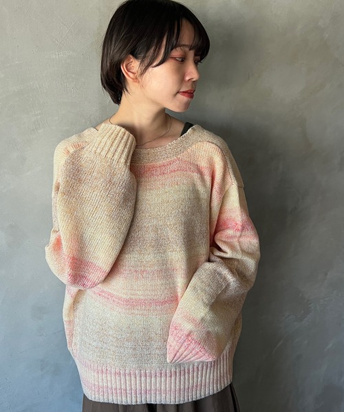 kutir(クティール)の「【2way◎】グラデニットカーディガン(カーディガン/ボレロ・レディース・ブラック/ピンク/オレンジ/ブルー・FREE)」の16枚目の写真