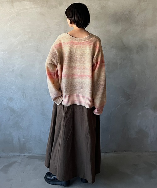 kutir(クティール)の「【2way◎】グラデニットカーディガン(カーディガン/ボレロ・レディース・ブラック/ピンク/オレンジ/ブルー・FREE)」の14枚目の写真