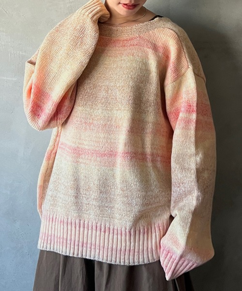 kutir(クティール)の「【2way◎】グラデニットカーディガン(カーディガン/ボレロ・レディース・ブラック/ピンク/オレンジ/ブルー・FREE)」の15枚目の写真