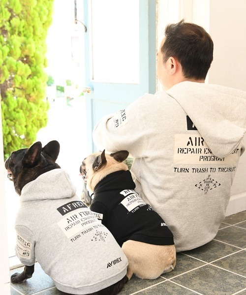 AVIREX（アヴィレックス）の「AVIREX/ステンシルパッチパーカー（ペットウェア・メンズ・ブラック/グレー・2L/3L/S/M/L/XS/3S/3M）」の10枚目の写真