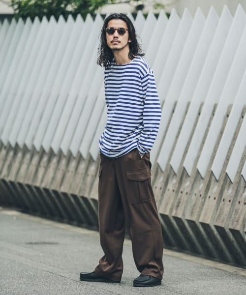 URBAN RESEARCH Sonny Label（アーバンリサーチサニーレーベル）の「ECORICHボーダーバスクロングスリーブTシャツ（Tシャツ/カットソー・メンズ・ホワイト系その他/グリーン系その他/ブルー系その他・MEDIUM/LARGE）」の10枚目の写真