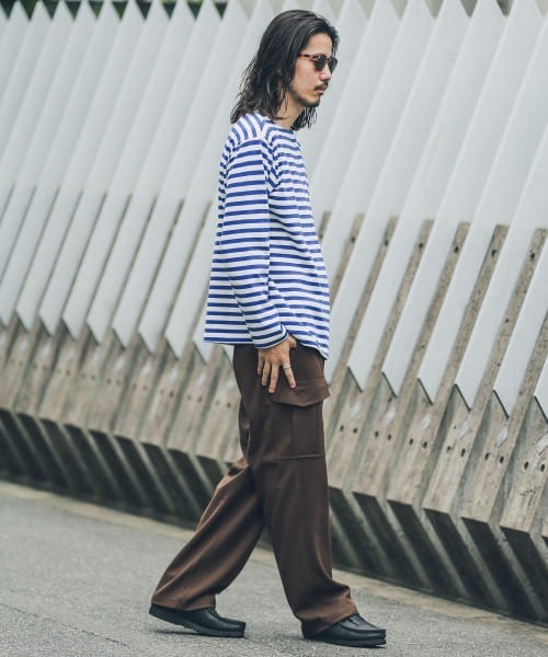 URBAN RESEARCH Sonny Label（アーバンリサーチサニーレーベル）の「ECORICHボーダーバスクロングスリーブTシャツ（Tシャツ/カットソー・メンズ・ホワイト系その他/グリーン系その他/ブルー系その他・MEDIUM/LARGE）」の7枚目の写真