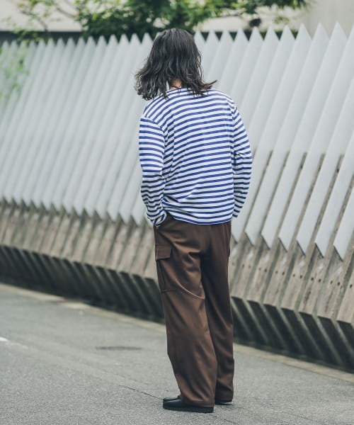 URBAN RESEARCH Sonny Label（アーバンリサーチサニーレーベル）の「ECORICHボーダーバスクロングスリーブTシャツ（Tシャツ/カットソー・メンズ・ホワイト系その他/グリーン系その他/ブルー系その他・MEDIUM/LARGE）」の16枚目の写真