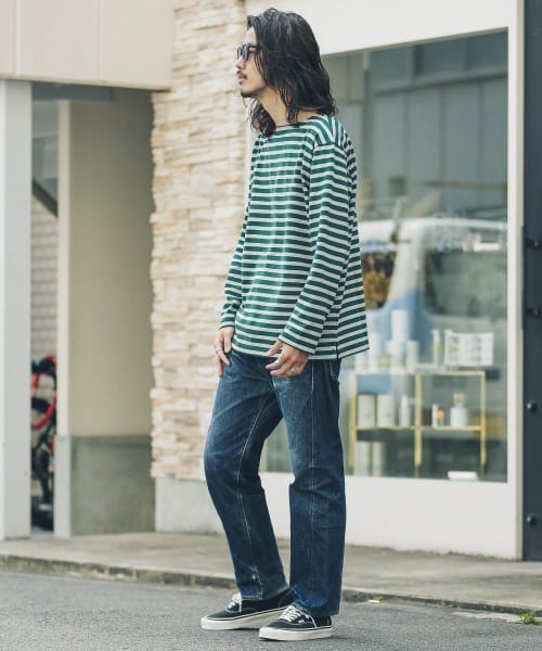 URBAN RESEARCH Sonny Label（アーバンリサーチサニーレーベル）の「ECORICHボーダーバスクロングスリーブTシャツ（Tシャツ/カットソー・メンズ・ホワイト系その他/グリーン系その他/ブルー系その他・MEDIUM/LARGE）」の22枚目の写真