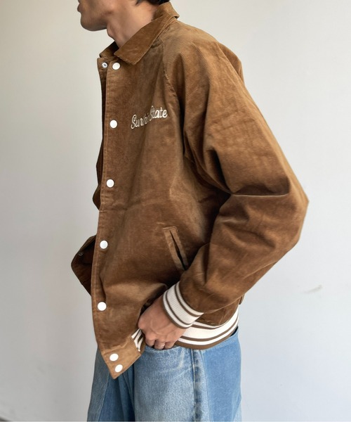 CPCM(シーピーシーエム)の「襟付きコーデュロイスタジャン(スタジャン・メンズ・キャメル/ネイビー・MEDIUM/LARGE)」の7枚目の写真