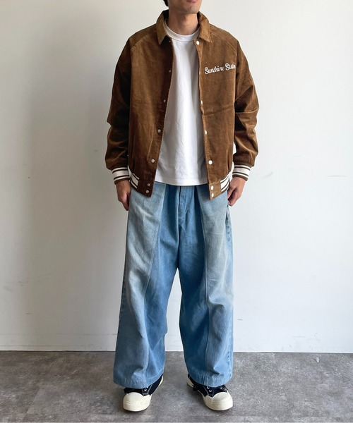 CPCM(シーピーシーエム)の「襟付きコーデュロイスタジャン(スタジャン・メンズ・キャメル/ネイビー・MEDIUM/LARGE)」の10枚目の写真