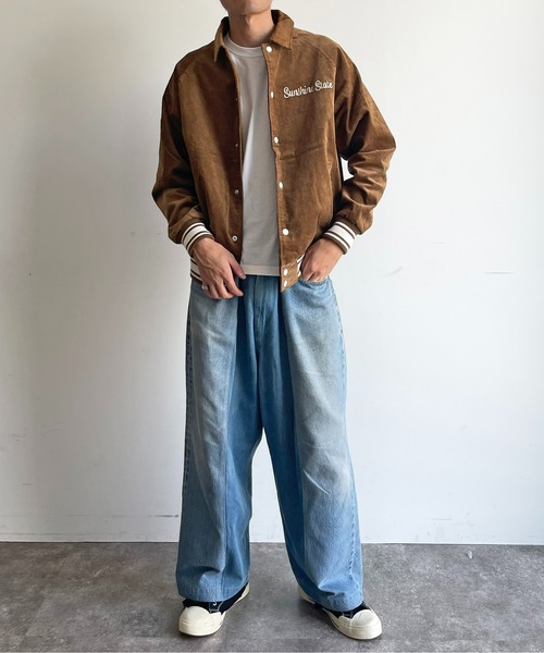 CPCM(シーピーシーエム)の「襟付きコーデュロイスタジャン(スタジャン・メンズ・キャメル/ネイビー・MEDIUM/LARGE)」の11枚目の写真