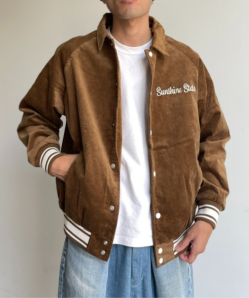 Supreme コーディロイ スタジャン Lサイズ ブラウン キルティング STUDIO D'ARTISAN（ステュディオ・ダ・ルチザン） コーデュロイ