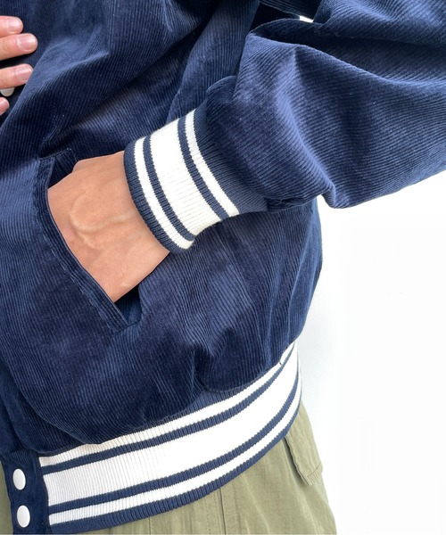 CPCM(シーピーシーエム)の「襟付きコーデュロイスタジャン(スタジャン・メンズ・キャメル/ネイビー・MEDIUM/LARGE)」の17枚目の写真