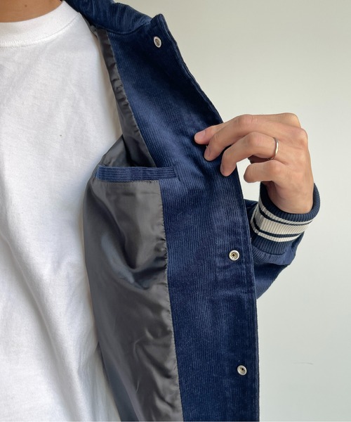 CPCM(シーピーシーエム)の「襟付きコーデュロイスタジャン(スタジャン・メンズ・キャメル/ネイビー・MEDIUM/LARGE)」の18枚目の写真