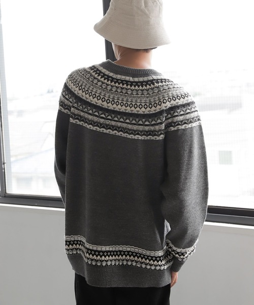 LAKOLE（ラコレ）の「求心ニットプルオーバー / 166420（ニット/セーター・メンズ・グレー/グリーン/アイボリー・MEDIUM/LARGE/X-LARGE）」の16枚目の写真