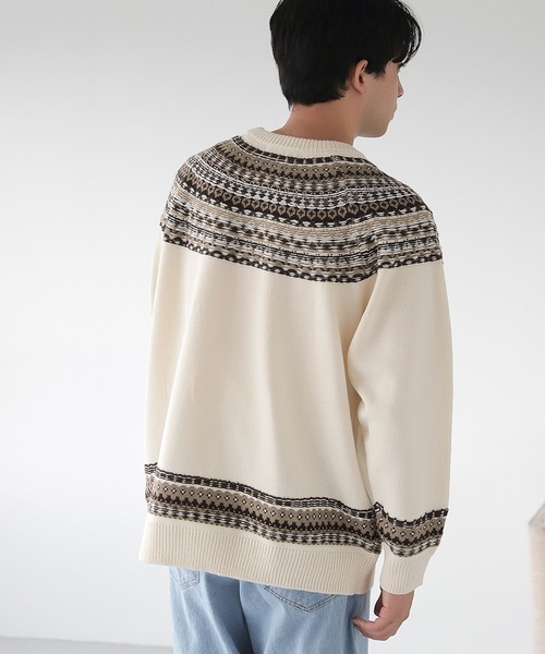 LAKOLE（ラコレ）の「求心ニットプルオーバー / 166420（ニット/セーター・メンズ・グレー/グリーン/アイボリー・MEDIUM/LARGE/X-LARGE）」の19枚目の写真