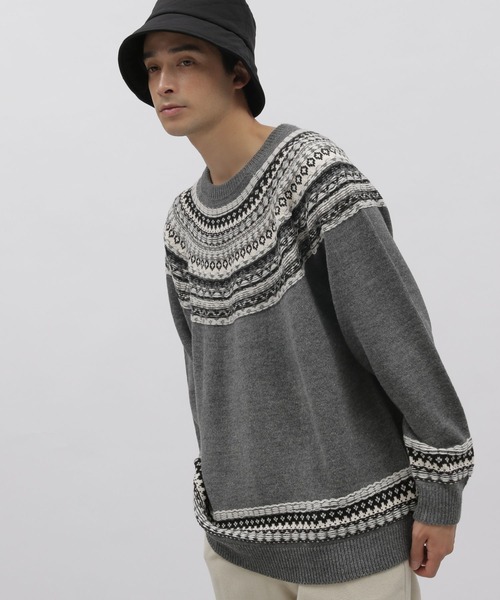LAKOLE（ラコレ）の「求心ニットプルオーバー / 166420（ニット/セーター・メンズ・グレー/グリーン/アイボリー・MEDIUM/LARGE/X-LARGE）」の12枚目の写真