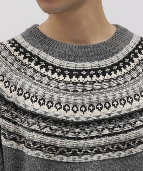 LAKOLE（ラコレ）の「求心ニットプルオーバー / 166420（ニット/セーター・メンズ・グレー/グリーン/アイボリー・MEDIUM/LARGE/X-LARGE）」の7枚目の写真
