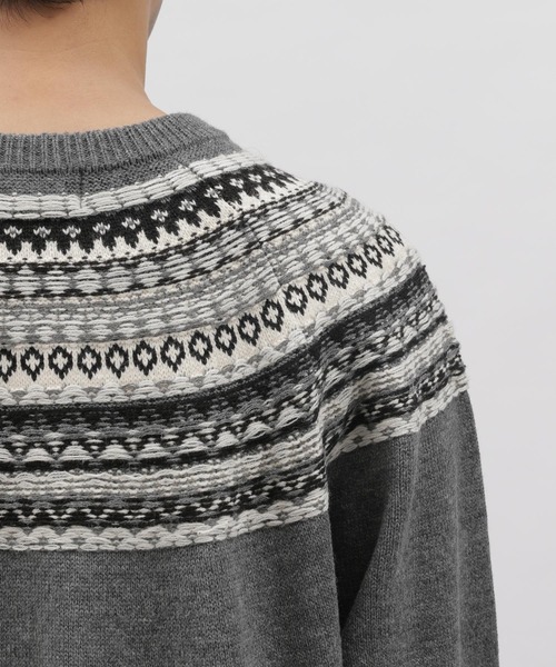 LAKOLE（ラコレ）の「求心ニットプルオーバー / 166420（ニット/セーター・メンズ・グレー/グリーン/アイボリー・MEDIUM/LARGE/X-LARGE）」の13枚目の写真