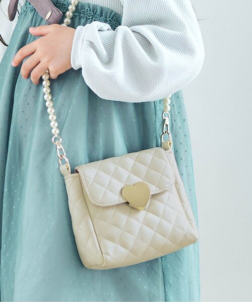 apres les cours（アプレレクール）の「キルティングポシェット（ショルダーバッグ・キッズ・ピンク/アイボリー・FREE）」の2枚目の写真