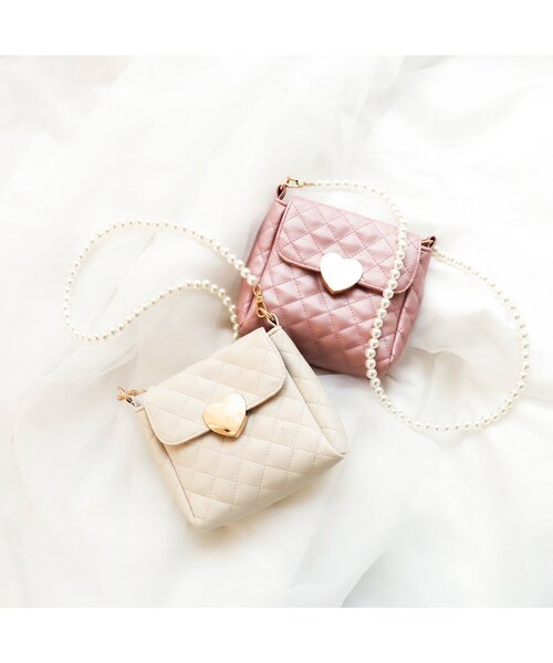 apres les cours（アプレレクール）の「キルティングポシェット（ショルダーバッグ・キッズ・ピンク/アイボリー・FREE）」の5枚目の写真