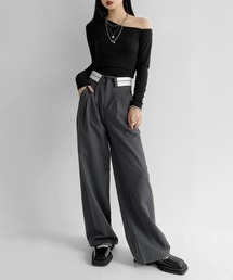 Waist flap wide slacks / ウエストフラップワイドスラックス