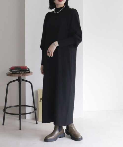 fredy emue（フレディエミュ）の「[新色追加]ボリュームスリーブニットワンピース（ワンピース・レディース・ブラウン/グレー/ブラック/ネイビー・38）」の10枚目の写真